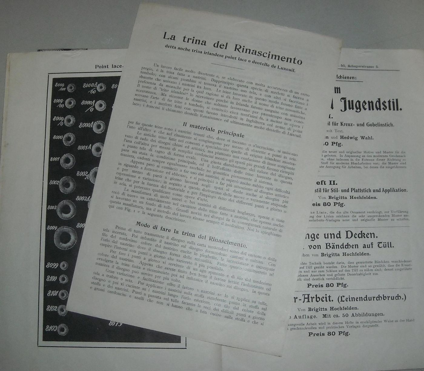 Manuale Di Ricamo E Merletti "Die Bandchenspike" Di Brigitta Hochfelden, Anni '20