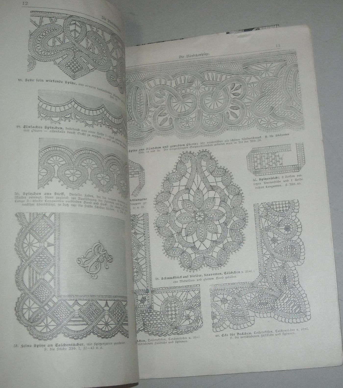 Manuale Di Ricamo E Merletti "Die Bandchenspike" Di Brigitta Hochfelden, Anni '20