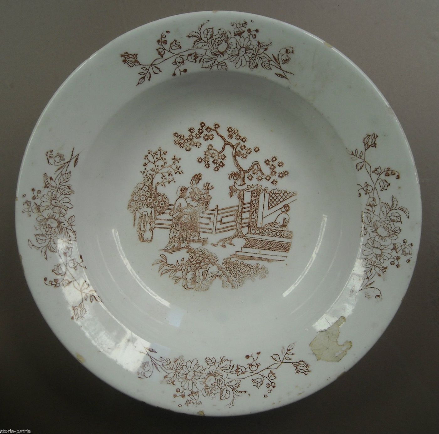 Piatto Richard Ginori Mondovì Ceramica Decorazione Floreale Cineserie