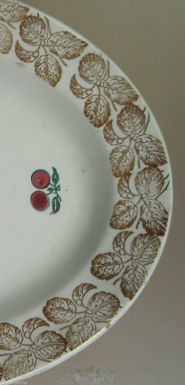 Piatto Ovale Richard Ginori Mondovì Con Ciliegie In Ceramica, Anni '20