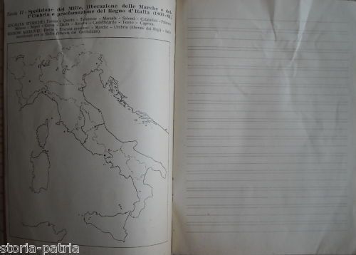 Quaderno Scolastico Risorgimento 1934 Con Mappe Eritrea E Libia