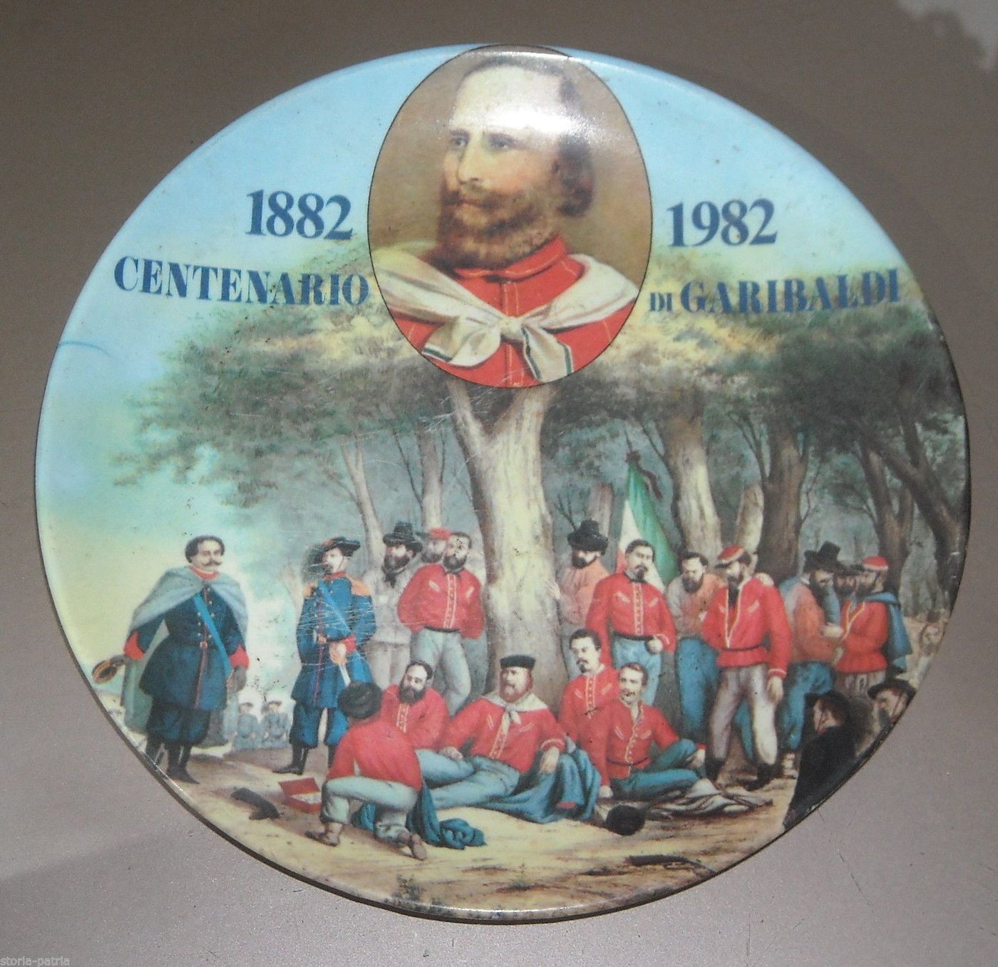 Piatto Centenario Garibaldi 1882 1982 Camicie Rosse Bersaglieri