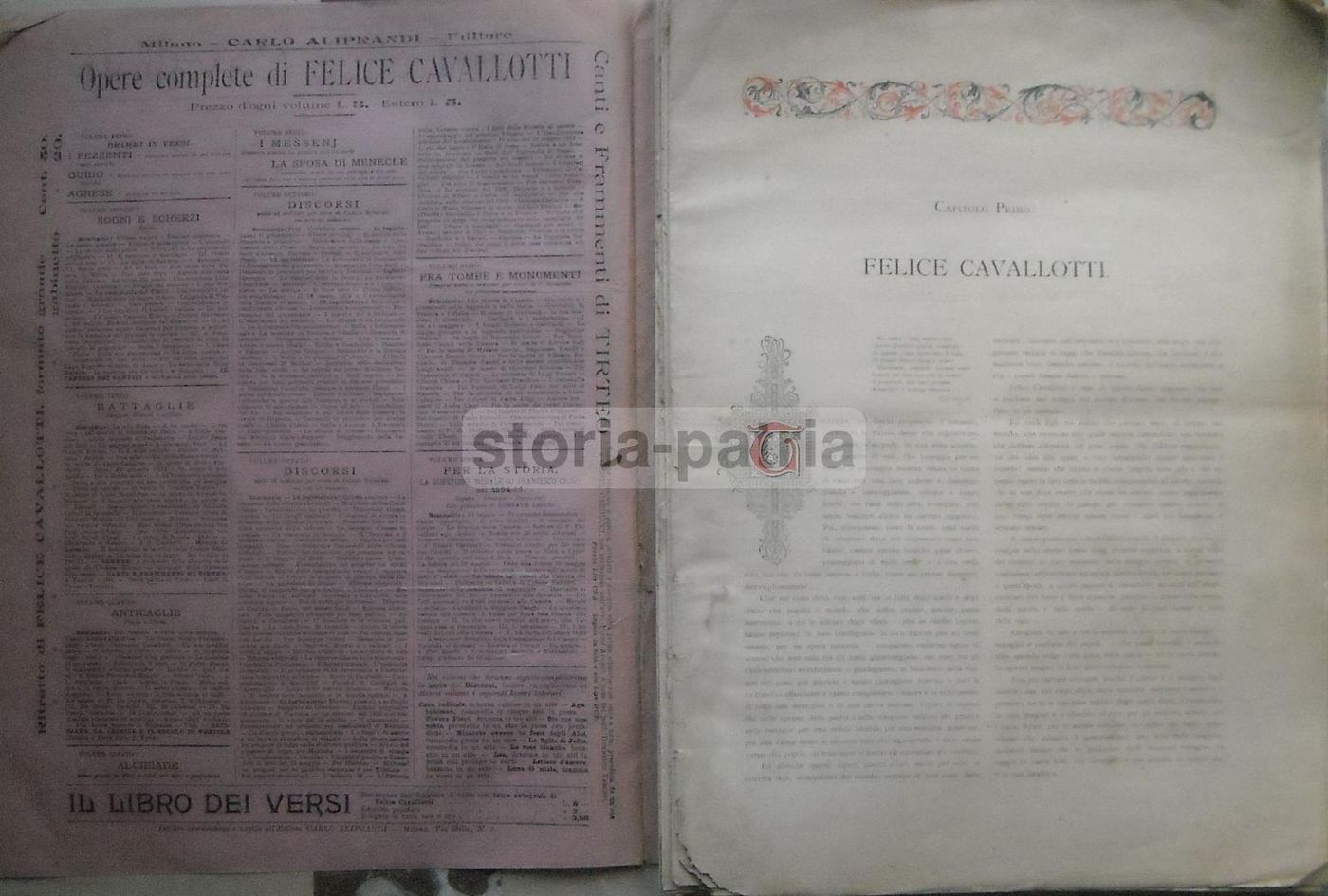 Felice Cavallotti: La Vita E Le Opere (Arnaldo De Mohr), Milano, Fine XIX Secolo