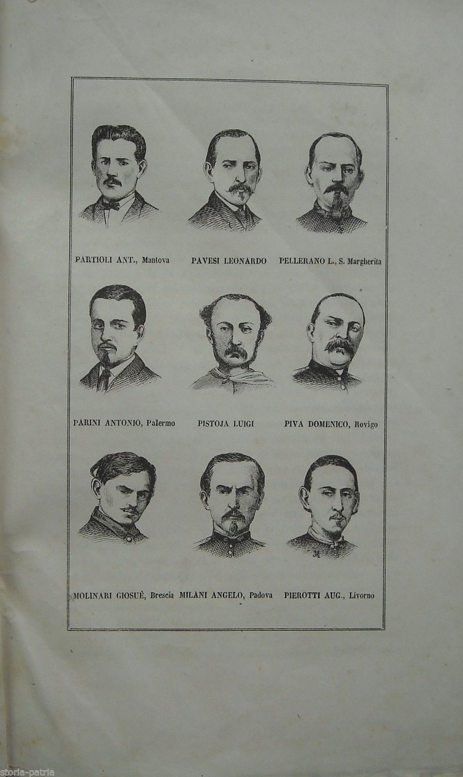 Ritratti Garibaldini Del Risorgimento Italiano: Stampa Antica Del 1876