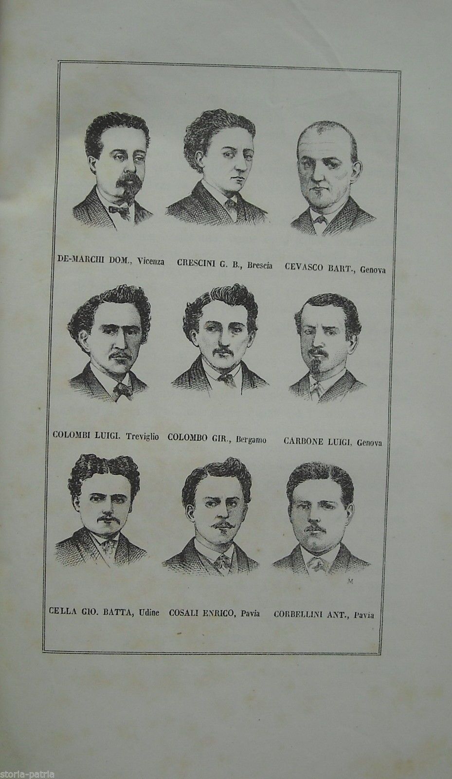 Ritratti Garibaldini Risorgimento Italiano Stampa Antica 1876