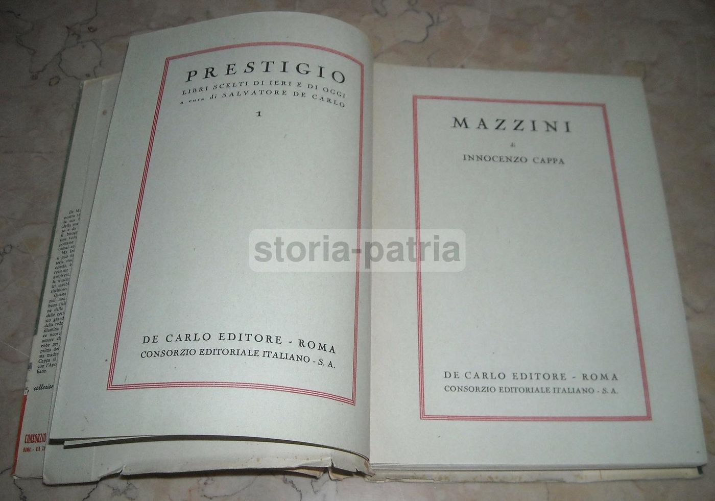 Mazzini Di Innocenzo Cappa (1942), Edizione De Carlo, Roma