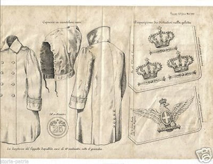 Stampa Militaria: Divise Dell'Esercito Italiano, 1860