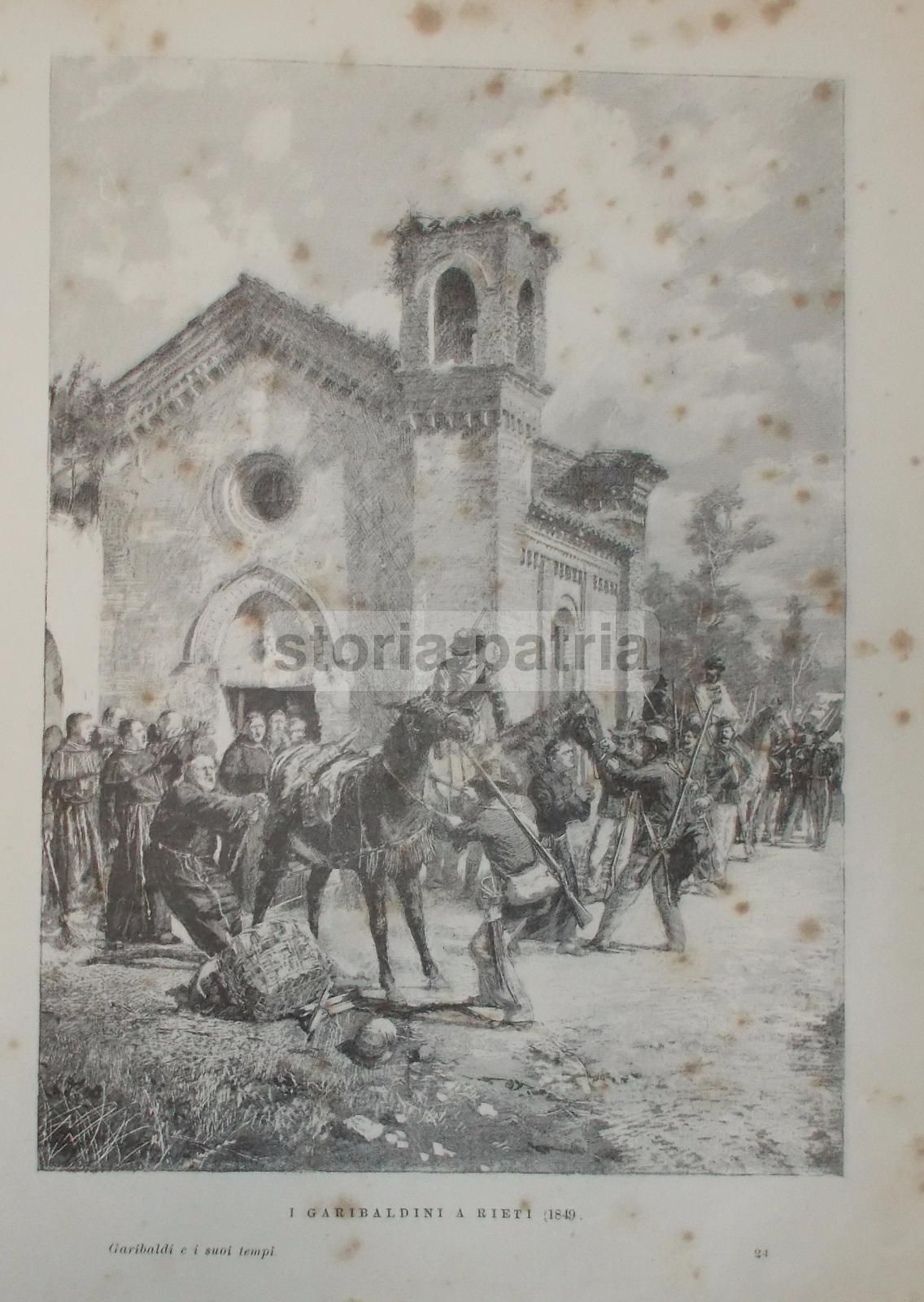 Stampa Antica Garibaldini A Rieti, Risorgimento Italiano