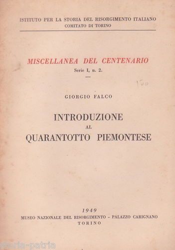 Introduzione Al Quarantotto Piemontese Giorgio Falco 1949