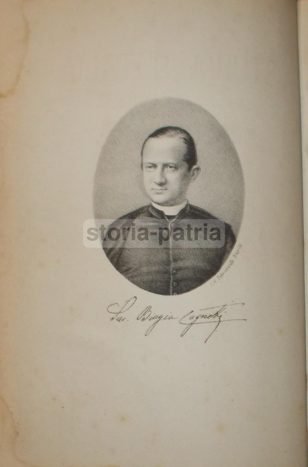 Ritratto Di Biagio Cognetti, Litografia Petruzzelli, Napoli, 1870 Circa