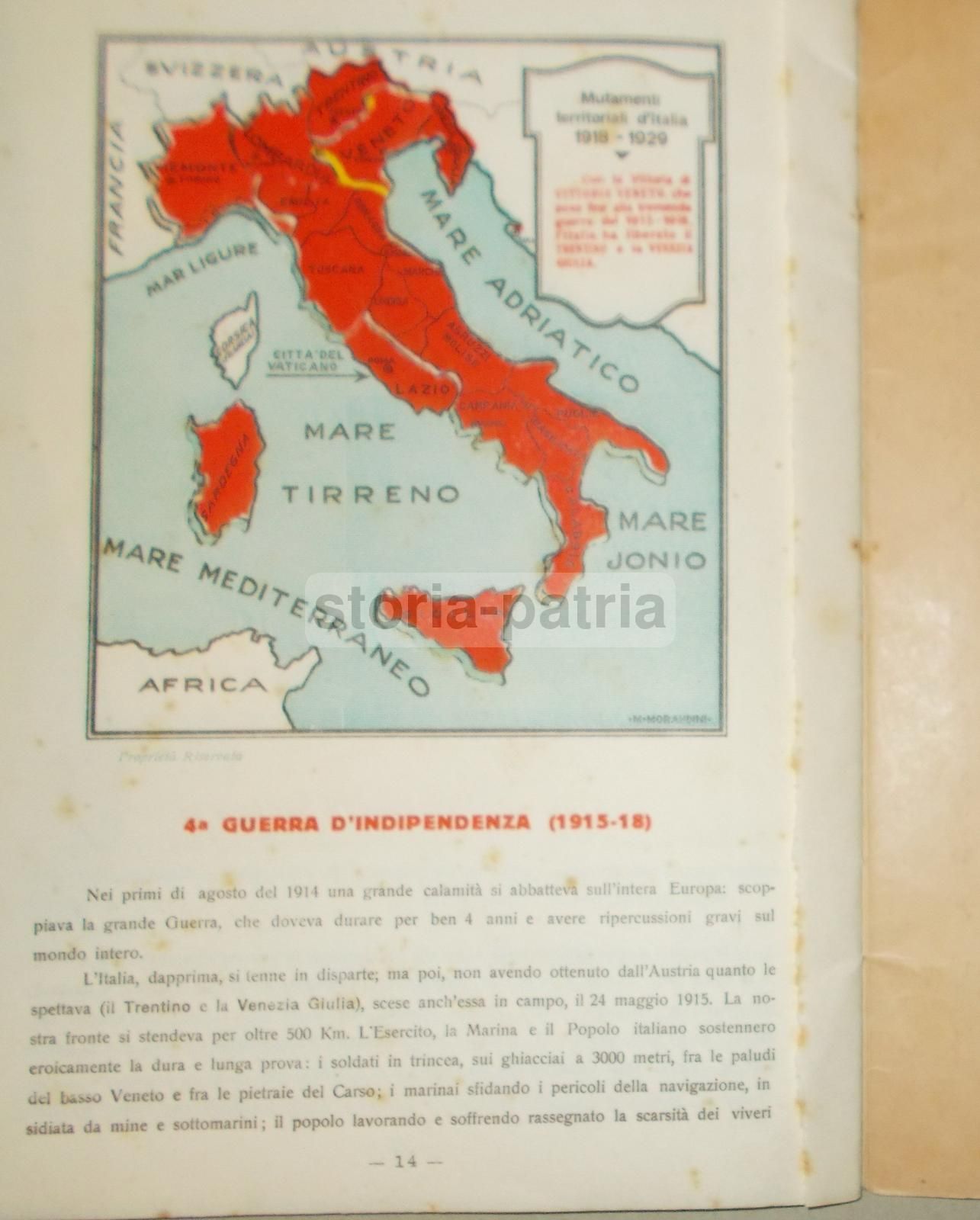 Atlantino Storico Dell'Indipendenza d'Italia, Malinverno, Unica 1930