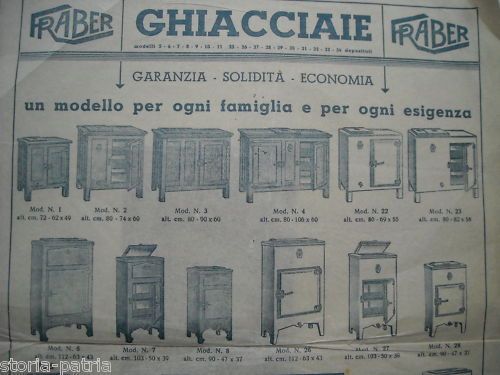 Volantino Pubblicitario Ghiacciaie Fraber Ambrosetti Roma Anni '30