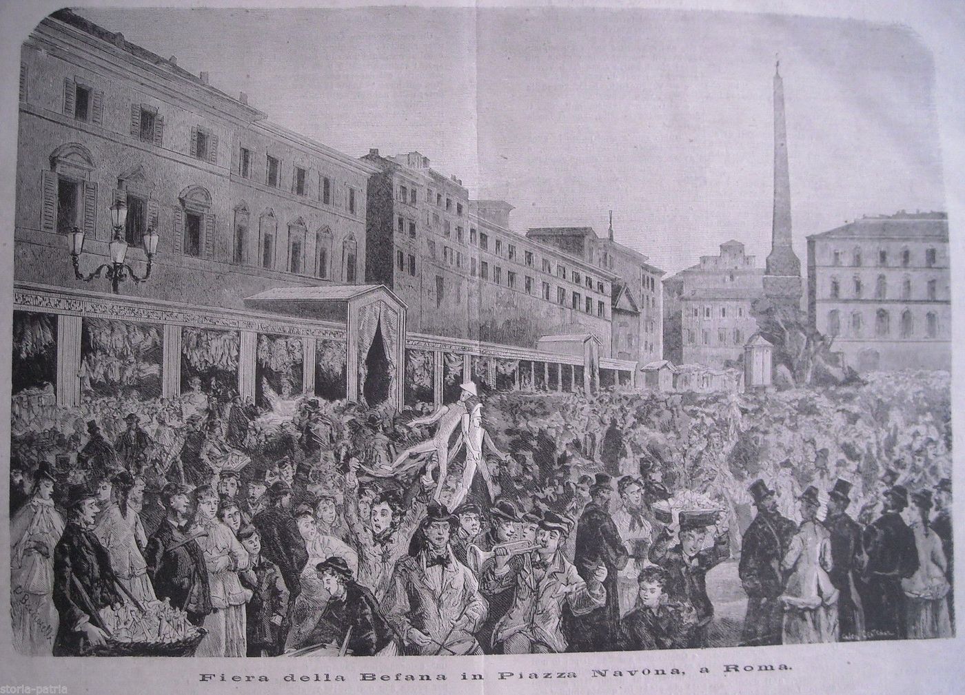 Fiera Della Befana In Piazza Navona A Roma, Incisione Di Bacciarelli, 1880