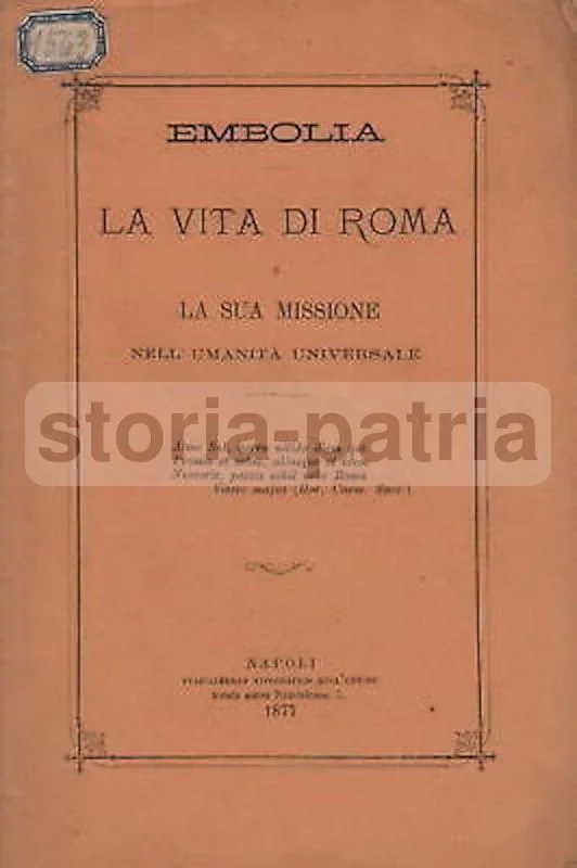 Embolia: The Life of Rome and Its Mission in Universal Humanity, 1877