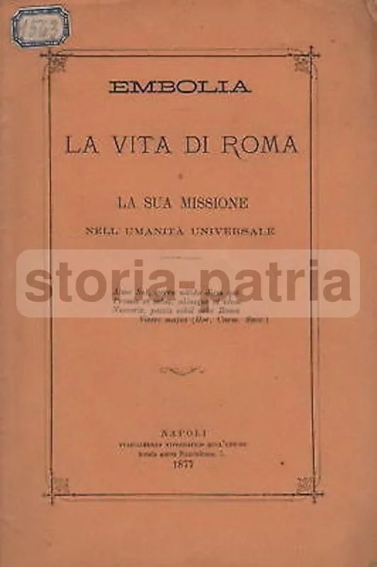Embolia: The Life of Rome and Its Mission in Universal Humanity, 1877