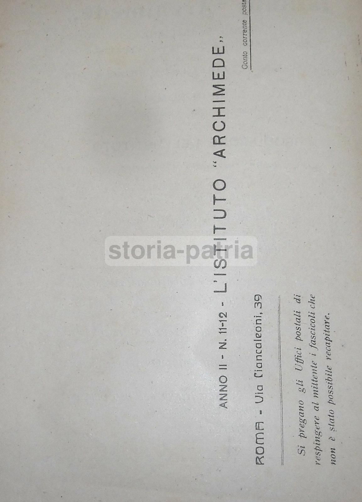 Bollettino Istituto Archimede, Roma 1920: Fisica, Righi, Corbino