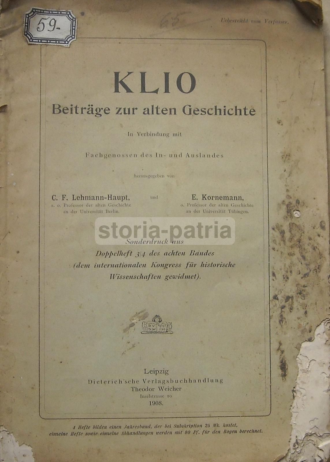 Ricerche Demografiche Intorno Ai Colombari Romani, Vittorio Macchioro, 1908