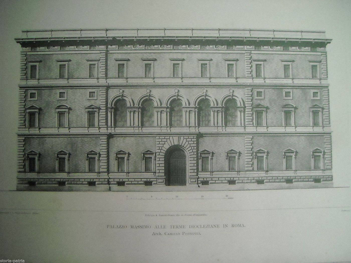 Palazzo Massimo Alle Terme Diocleziane, Roma. Progetto Di Camillo Pistrucci, 1890. Fototipia