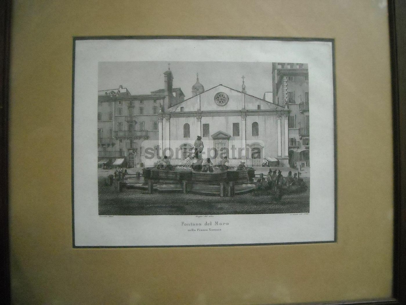 Fontana Del Moro Nella Piazza Navona, Incisione Di Domenico Amici, 1840