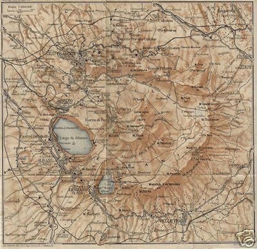Mappa Antica Campagna Romana, Albano, Nemi, Frascati, Genzano, Anni '20