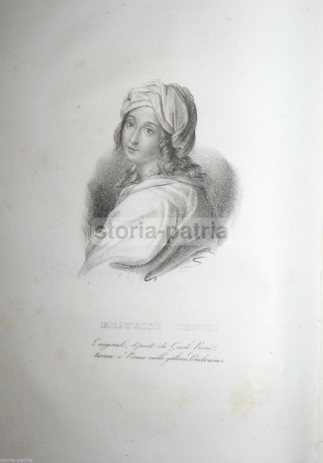 Beatrice Cenci, Litografia Antica Ispirata A Guido Reni