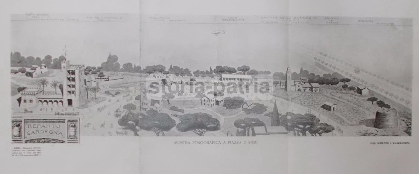 Esposizione Roma 1911: Padiglione Sardegna. Stampa Originale, 1910 Circa