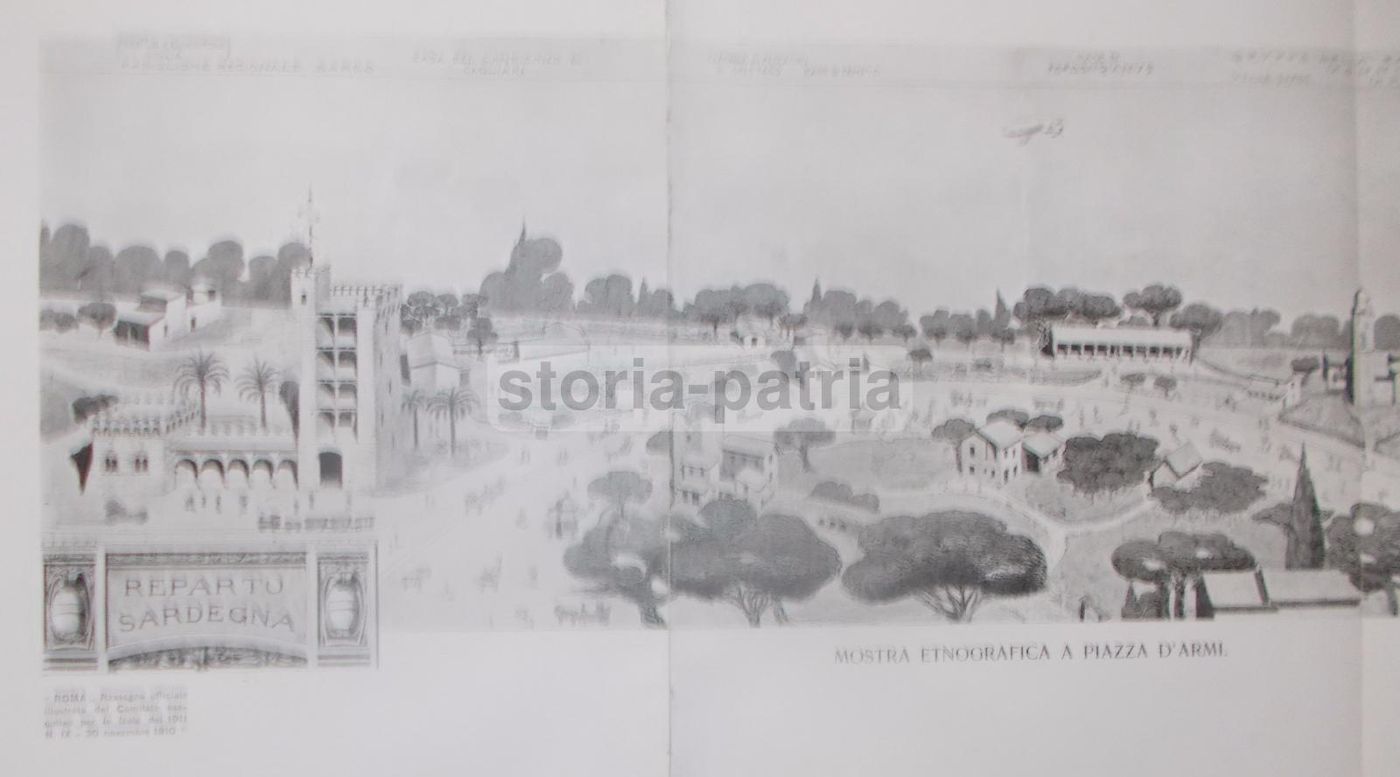 Esposizione Roma 1911: Padiglione Sardegna. Stampa Originale, 1910 Circa