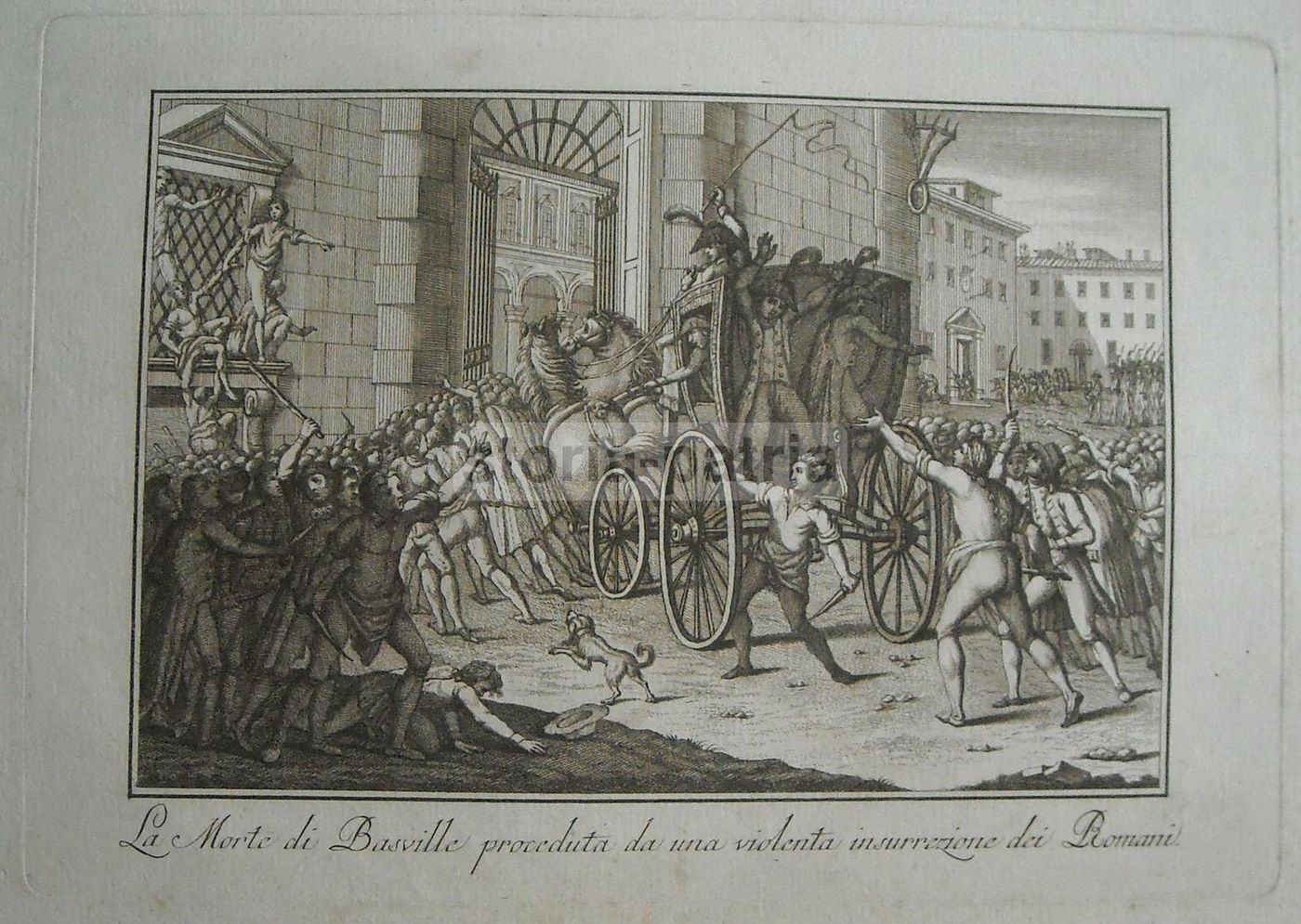 Insurrezione Romana: Morte Di Basville. Incisione All'Acquaforte, XIX Secolo