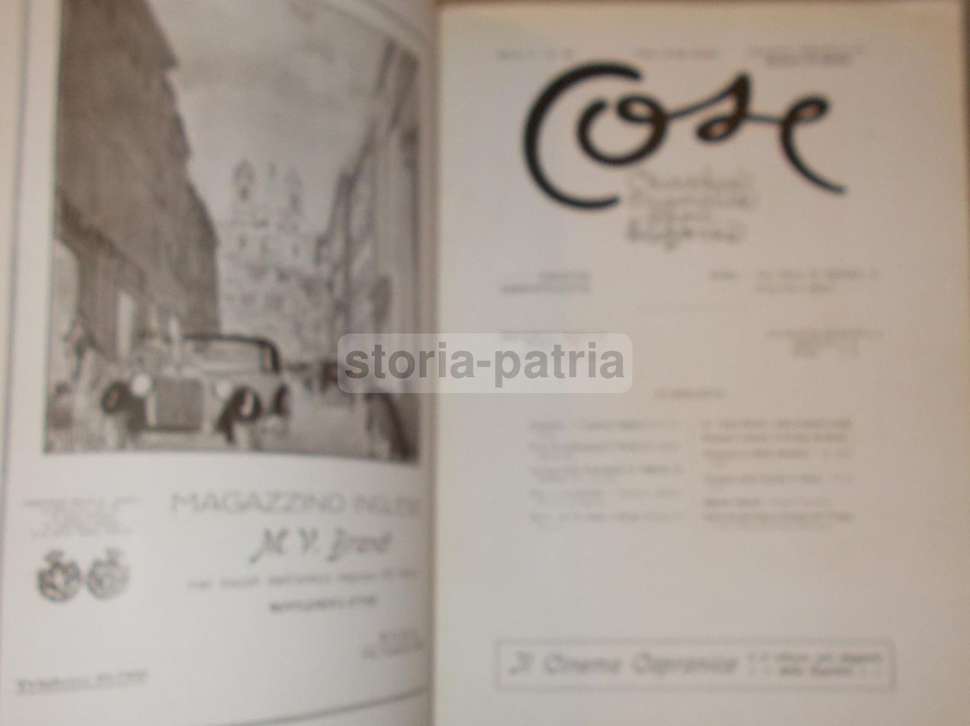 Rivista Cose: Roma, Dicembre 1928. Moda, Nobiltà E Arte