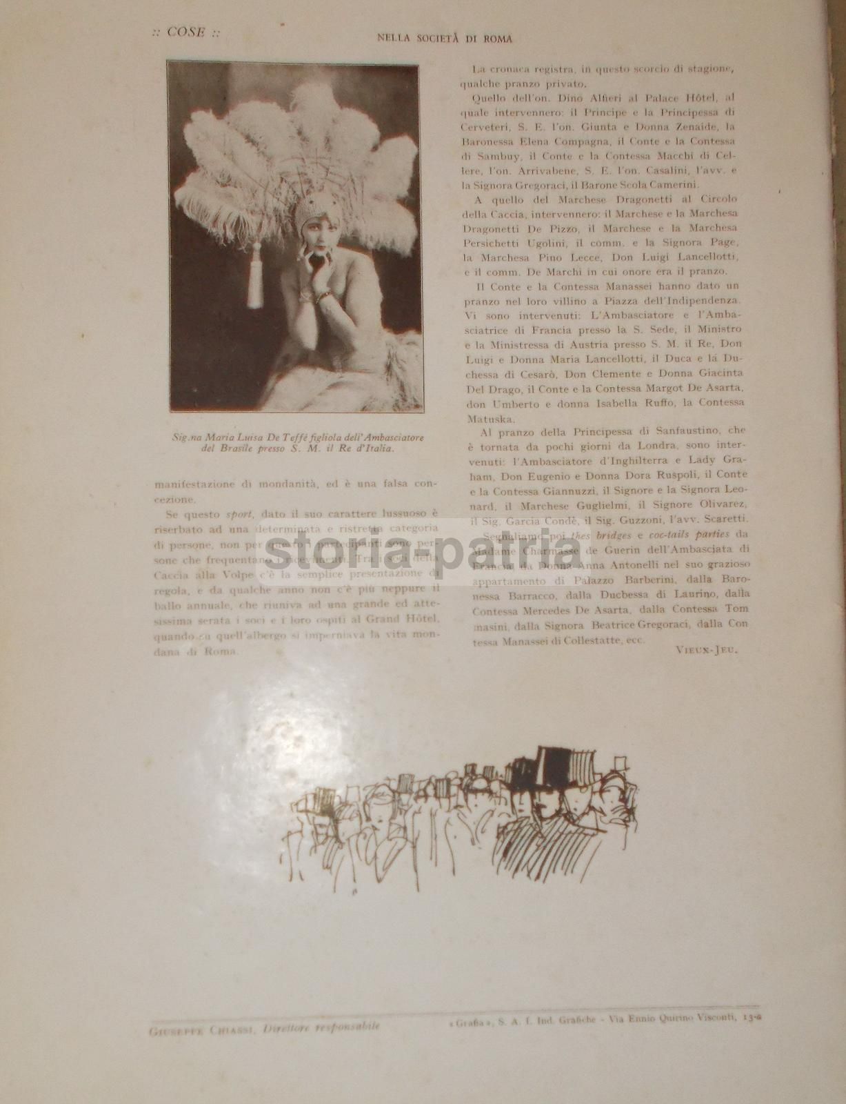 Rivista Cose: Roma, Dicembre 1928. Moda, Nobiltà E Arte