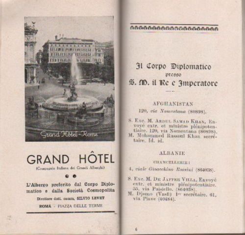 Carnet Des Adress Mondaines Roma 1938: Nobiltà, Araldica E Vaticano