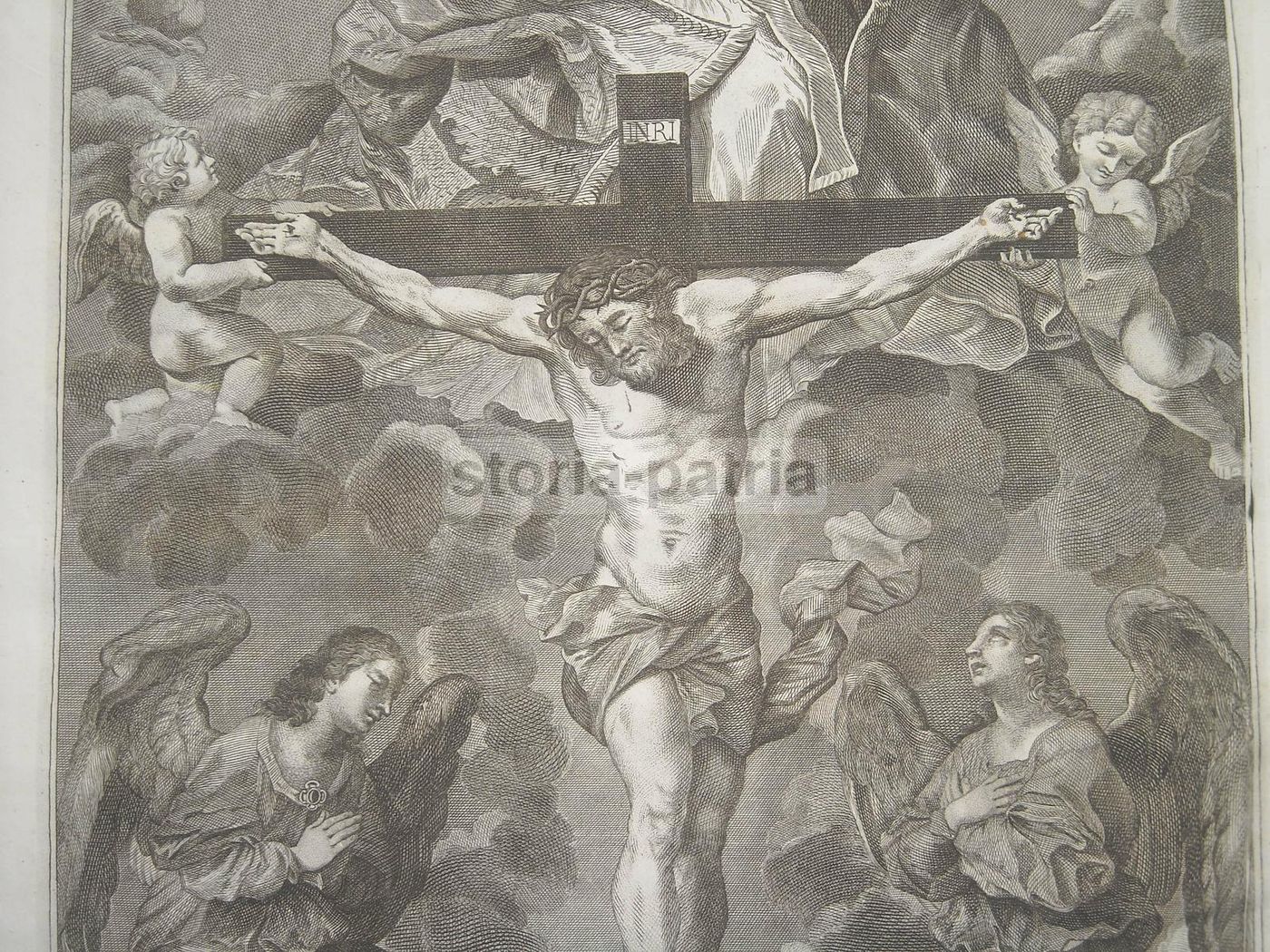 Incisione Santissima Trinità, San Filippo Neri, Roma, 1775