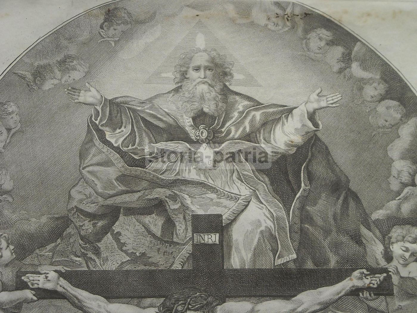 Incisione Santissima Trinità, San Filippo Neri, Roma, 1775