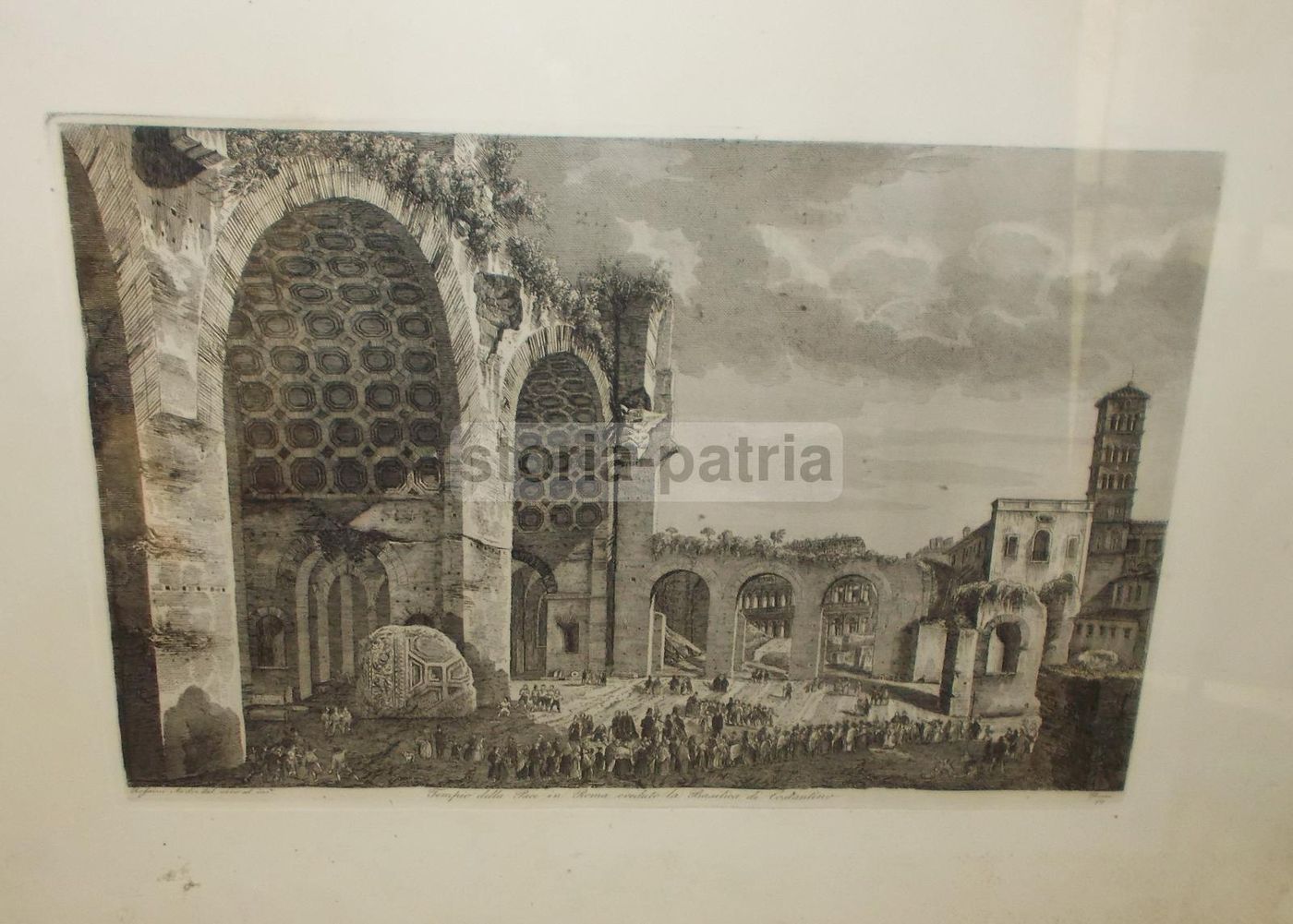 Tempio Della Pace A Roma, Incisione Di Rossini, Scena Animata