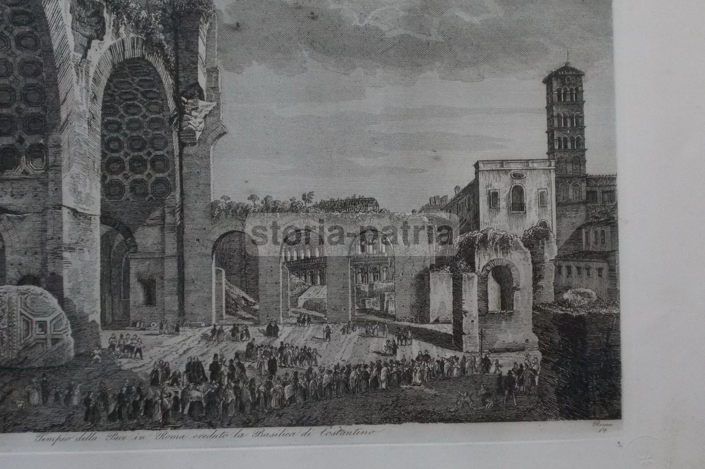 Tempio Della Pace A Roma, Incisione Di Rossini, Scena Animata