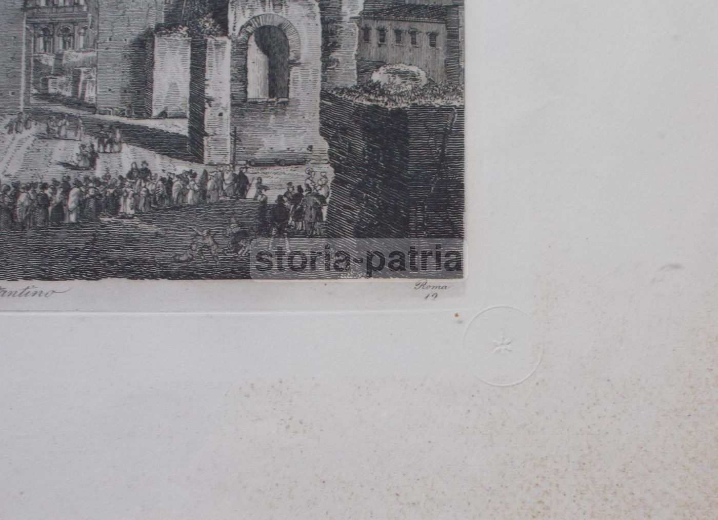 Tempio Della Pace A Roma, Incisione Di Rossini, Scena Animata