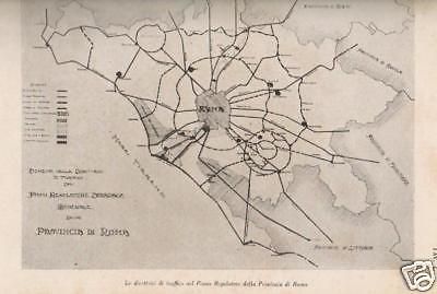 Piano Territoriale Roma 1942 Fraschetti Con Mappa Viabilità
