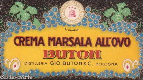 Etichetta Crema Marsala Distilleria Buton Bologna Primo '900