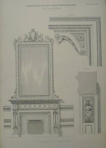 Caminiera Stazione Bologna, Gabinetto Reale, Morini, Fine '800, Araldica