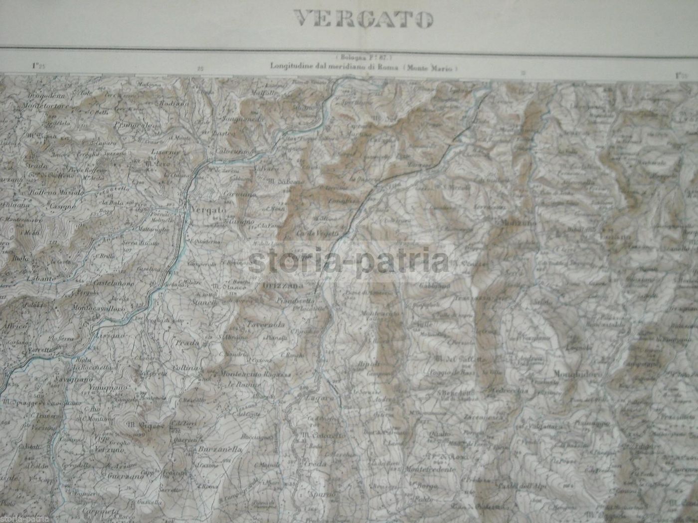 Mappa Topografica Di Vergato E Provincia Di Bologna   IGM 1934