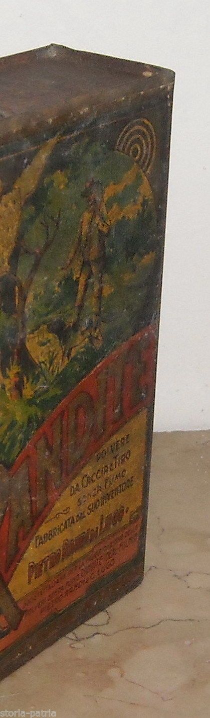 Scatola In Latta Randite Polvere Da Caccia Pietro Randi Lugo, 1900 Circa