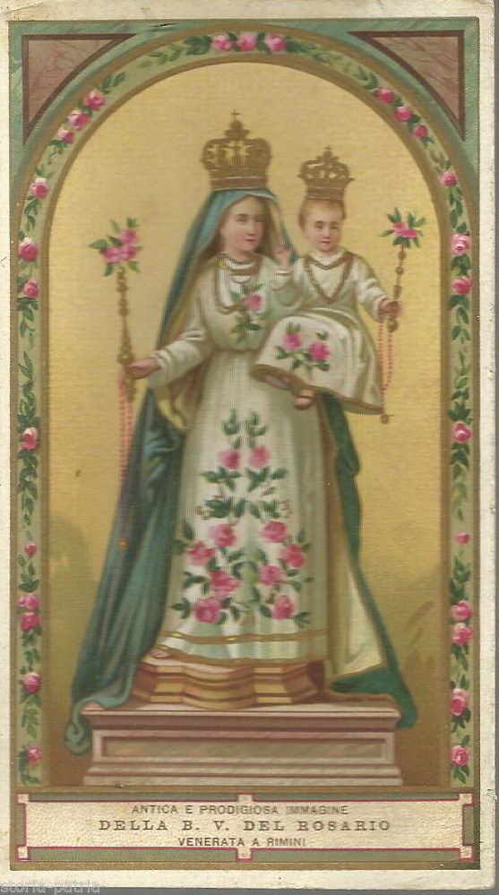 Santino Antico Madonna Del Rosario Rimini Maccolini Cromolitografia