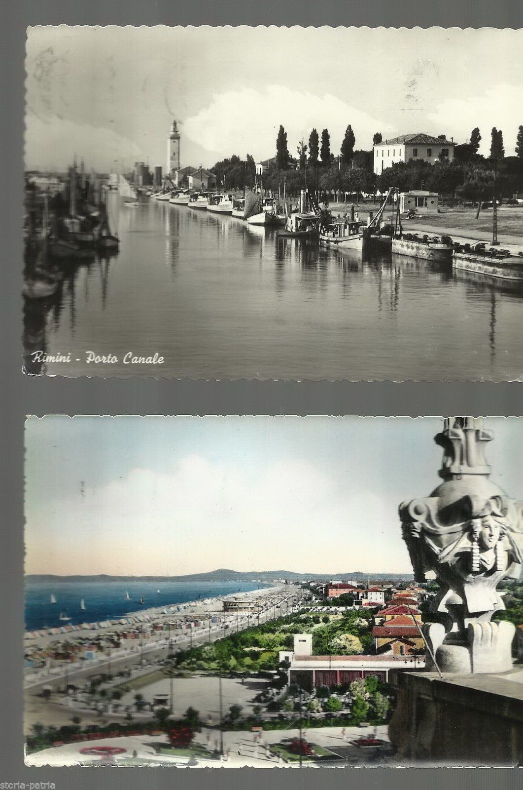 Cartoline d'Epoca Rimini Porto Canale E Riviera Anni '50