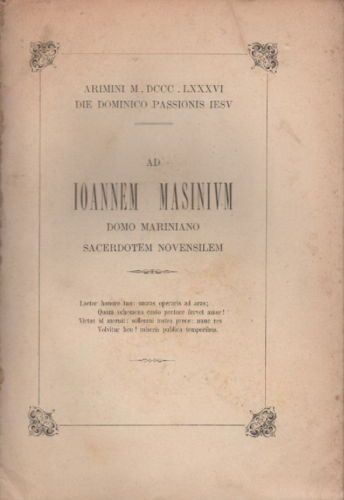 Omaggio A Giovanni Masinio, Gaetano Dehò, Rimini 1886, Latino