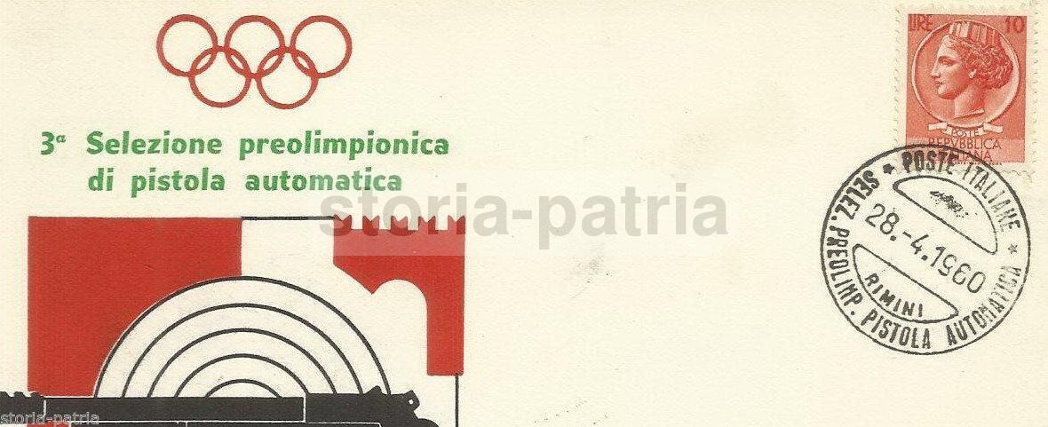 Cartolina Pubblicitaria Tiro Pistola Rimini 1960 Preolimpionica
