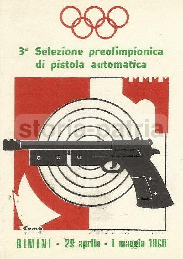 Cartolina Pubblicitaria Tiro Pistola Rimini 1960 Preolimpionica