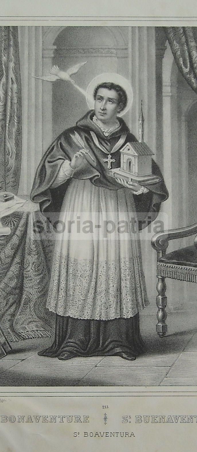 San Bonaventura: Litografia Antica Di Turgis, XIX Secolo, Bagnoregio