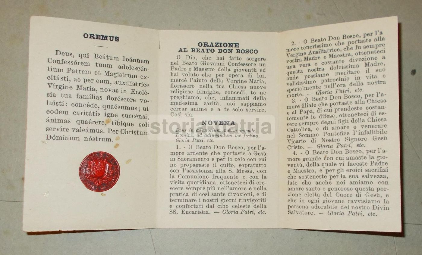 Santino Antico: Beato Giovanni Bosco, Novena E Orazione, Salesiani Torino