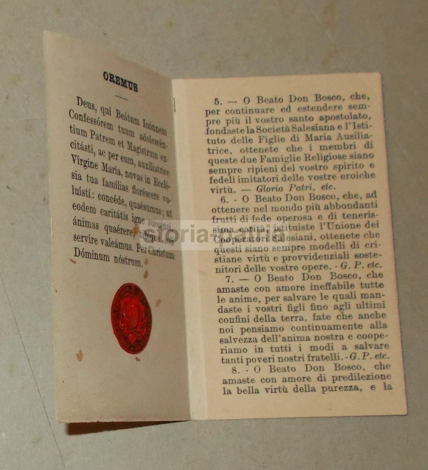 Santino Antico: Beato Giovanni Bosco, Novena E Orazione, Salesiani Torino
