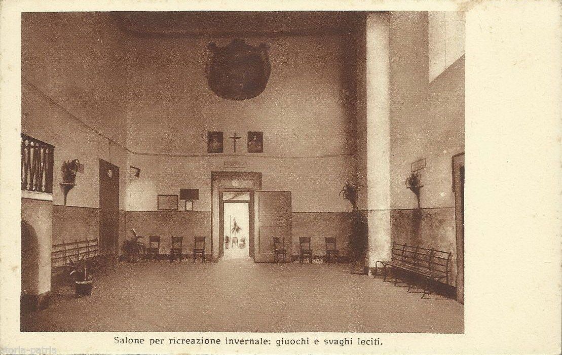 Cartolina Collegio Genovesi Salerno Salone Ricreazione Anni '20
